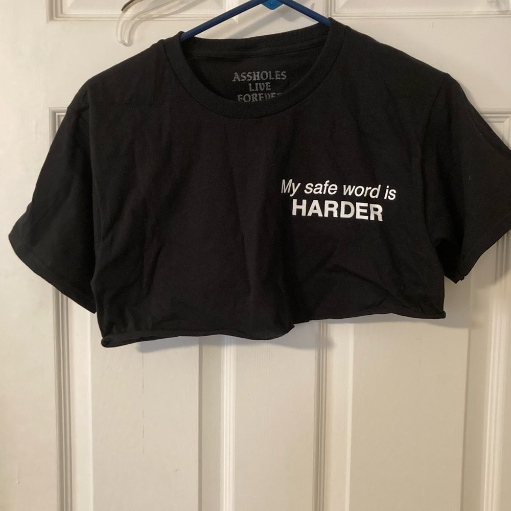 ALF Black Graphic Crop Top